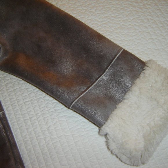 Cache Metallic Faux Shearling Open Jacket Sz L - Picture 8 of 8